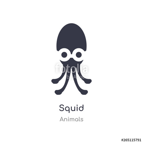500x500 Squid Icon Isolated Squid Icon Vector Illustration From Animals
