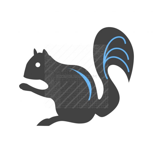 600x600 Squirrel Blue Black Icon