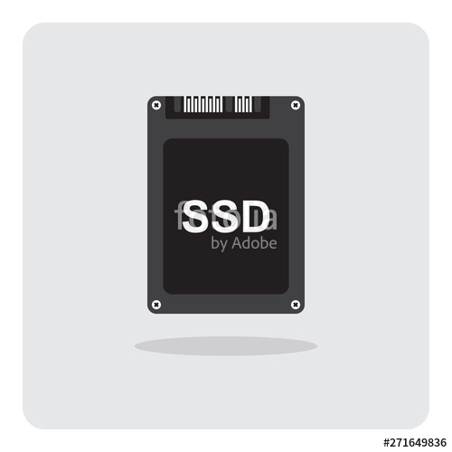 500x500 Vector Design Of Flat Icon, Solid State Drive