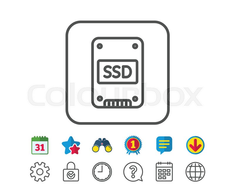 800x646 Ssd Icon Solid State Drive Sign Stock Vector Colourbox