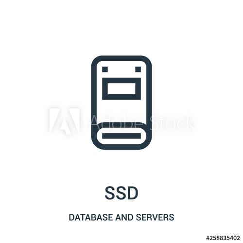 500x500 Ssd Icon Vector From Database And Servers Collection Thin Line