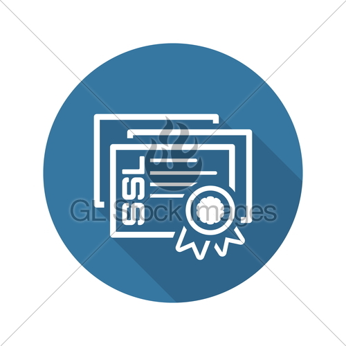 500x500 Ssl Certificates Icon Flat Design Gl Stock Images