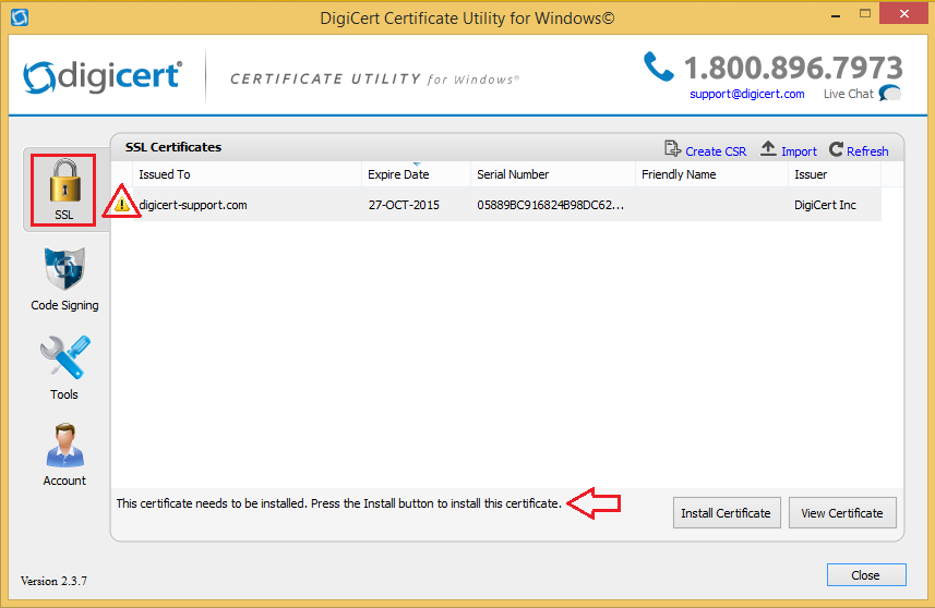 857x558 Digicert Utility Repair Certificate Installation