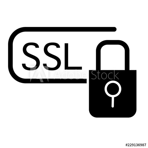 500x500 Ssl Security Solid Icon Certificate Protected Vector Illustration
