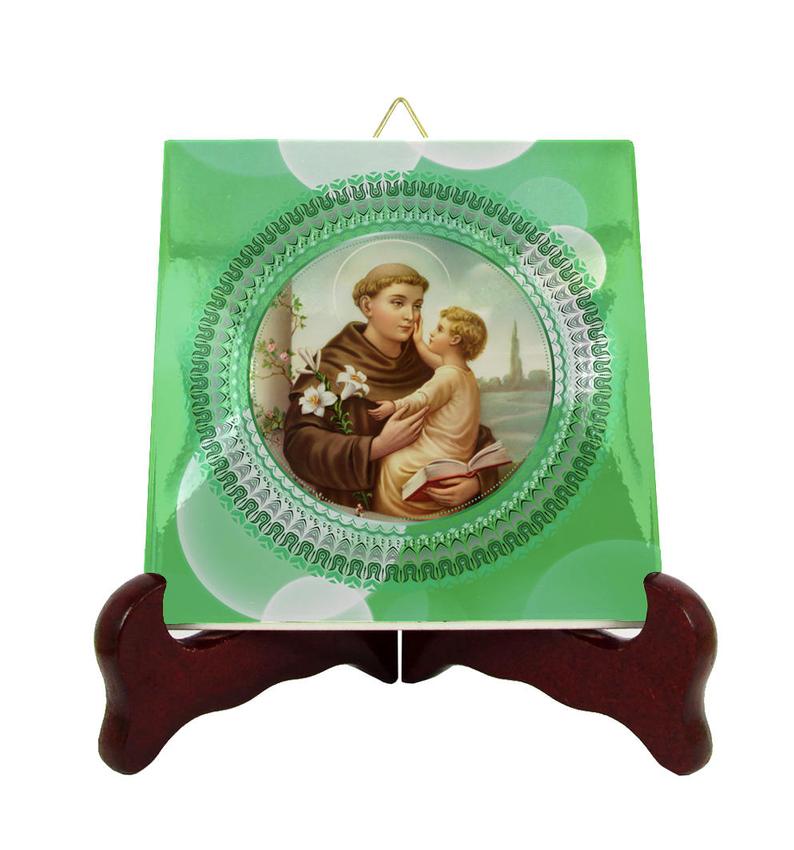 794x850 St Anthony Of Padua Icon On Ceramic Tile Catholic Saints Etsy