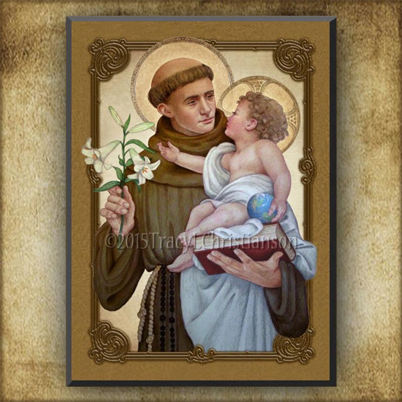 794x794 St Anthony Of Padua B Wood Icon Holy Card Gift Set For Etsy