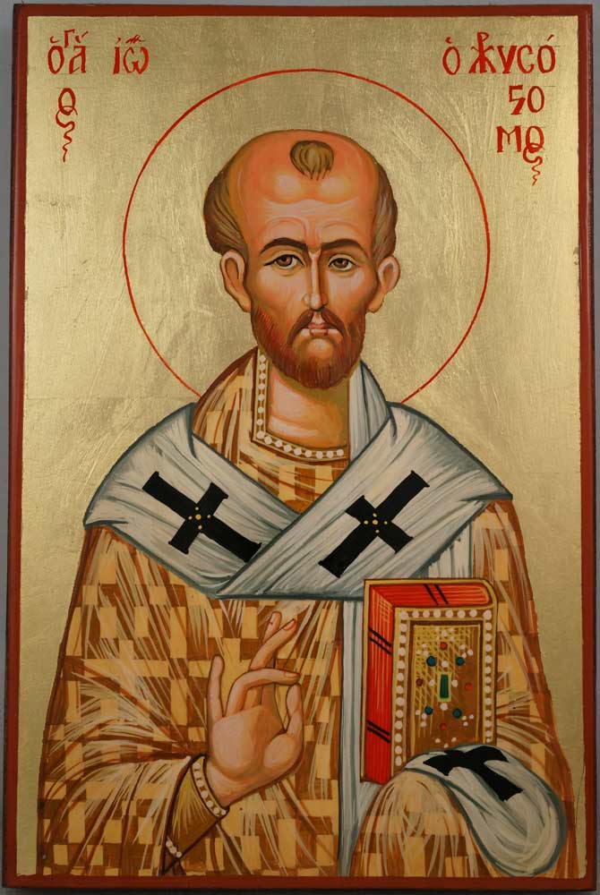 670x1000 St John Chrysostom Hand Painted Icon