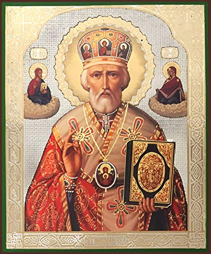 425x510 Russian Wooden Icon Of St Saint Nicholas