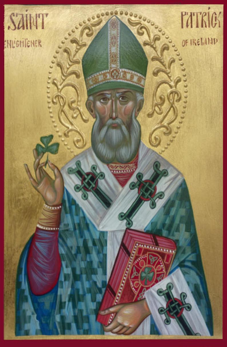 794x1213 Saint Patrick Icon Hand Painted Bishop In Ireland Etsy
