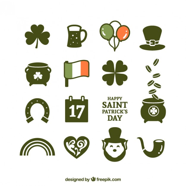 626x626 Variety Of St Patricks Day Icons Vector Free Download