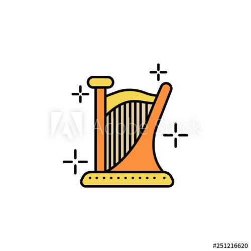 500x500 Harp, Instrument Icon Element Of Color St Patricks Day Icon
