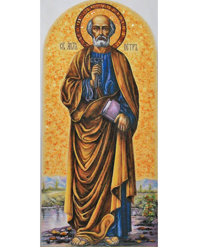 800x1000 A Life Size Icon Of St Peter The Apostle From Natural Baltic Amber