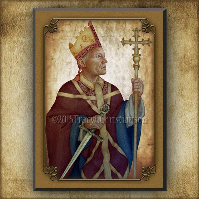 794x794 St Thomas Becket Wood Icon Holy Card Gift Set For Etsy