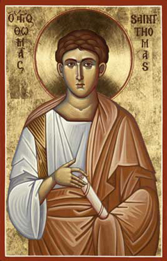 240x374 St Thomas The Apostle Orthodox Icon Mounted Orthodox Icons Of T