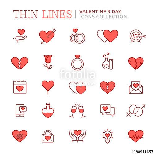500x500 St Valentine's Day Icons Stock Image And Royalty Free Vector