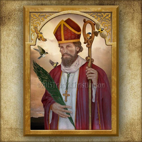 570x570 St Valentine Wood Icon And Holy Card Gift Set For A Wedding