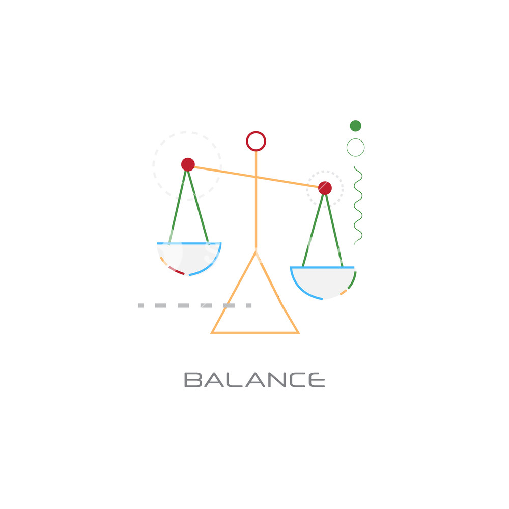 1000x1000 Business Stability Success Balance Scale Icon Economy Concept Line