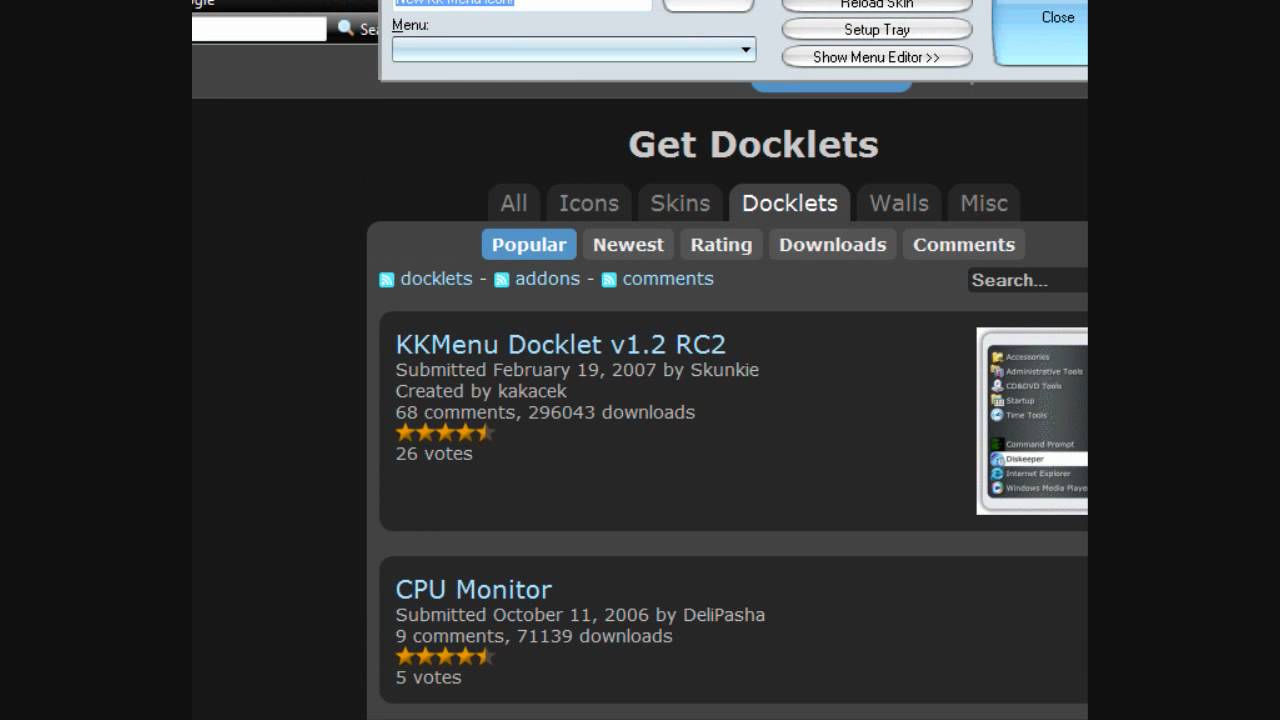 1280x720 Updated Version Of Rocketdock Stack Dock And Kk Menu
