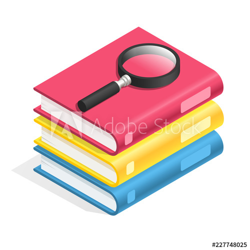 500x500 Isometric Book Icon Stack Of Books, Textbook Pile Academic