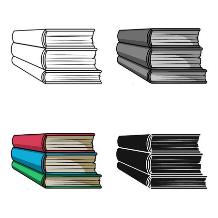 450x450 Stack Of Books Icon In Cartoon Design Isolated On White Background