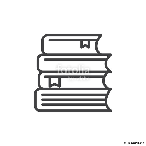 500x500 Stack Of Books Line Icon, Outline Vector Sign, Linear Style