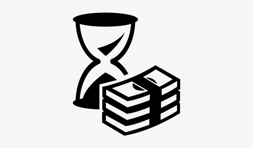 820x481 Money Stack And Sand Clock Vector