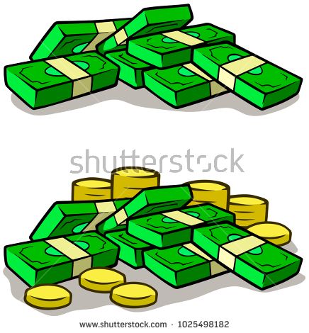 436x470 Cartoon Money Stack Piles Of Cash And Coins Isolated On White
