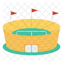 256x256 Stadium Icon Of Flat Style