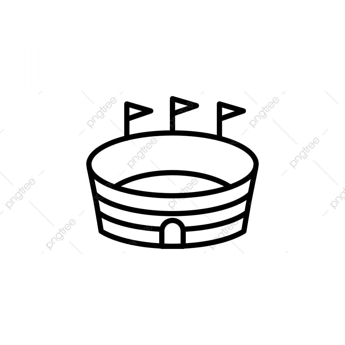 1200x1200 Football Stadium Icon Vector Illustration In Line Style For Any