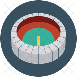 256x256 Football Stadium Icon Of Flat Style