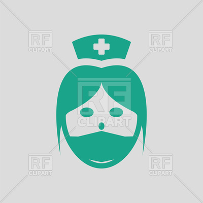 400x400 Nurse Head Icon On Gray Background