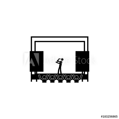 500x500 Singer On Stage Icon Silhouette Of A Musician Icon Premium