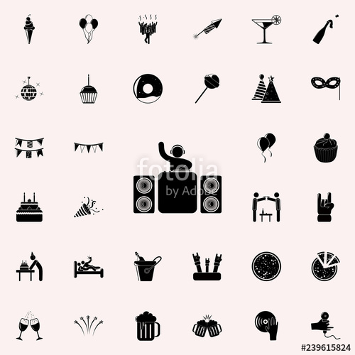 500x500 Dj On Stage Icon Party Icons Universal Set For Web And Mobile