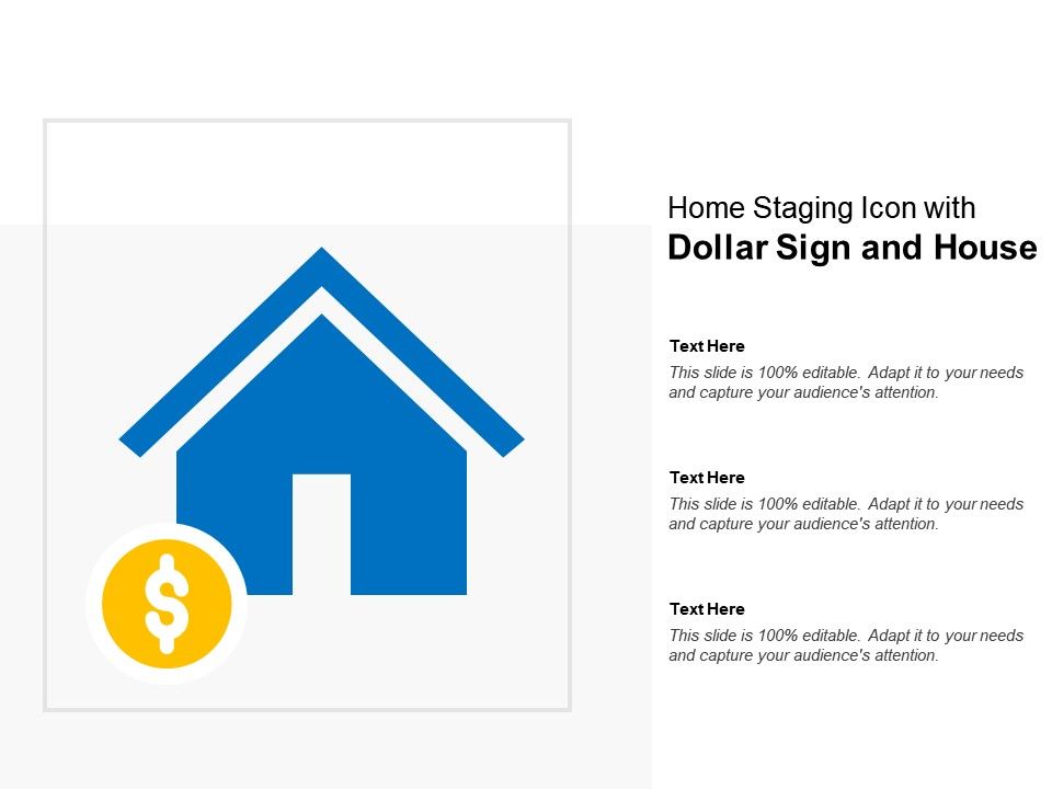 960x720 Home Staging Icon With Dollar Sign And House Powerpoint Slide