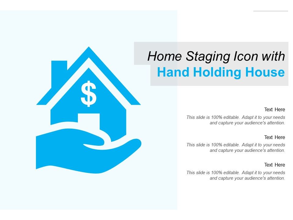 960x720 Home Staging Icon With Hand Holding House Powerpoint Slide