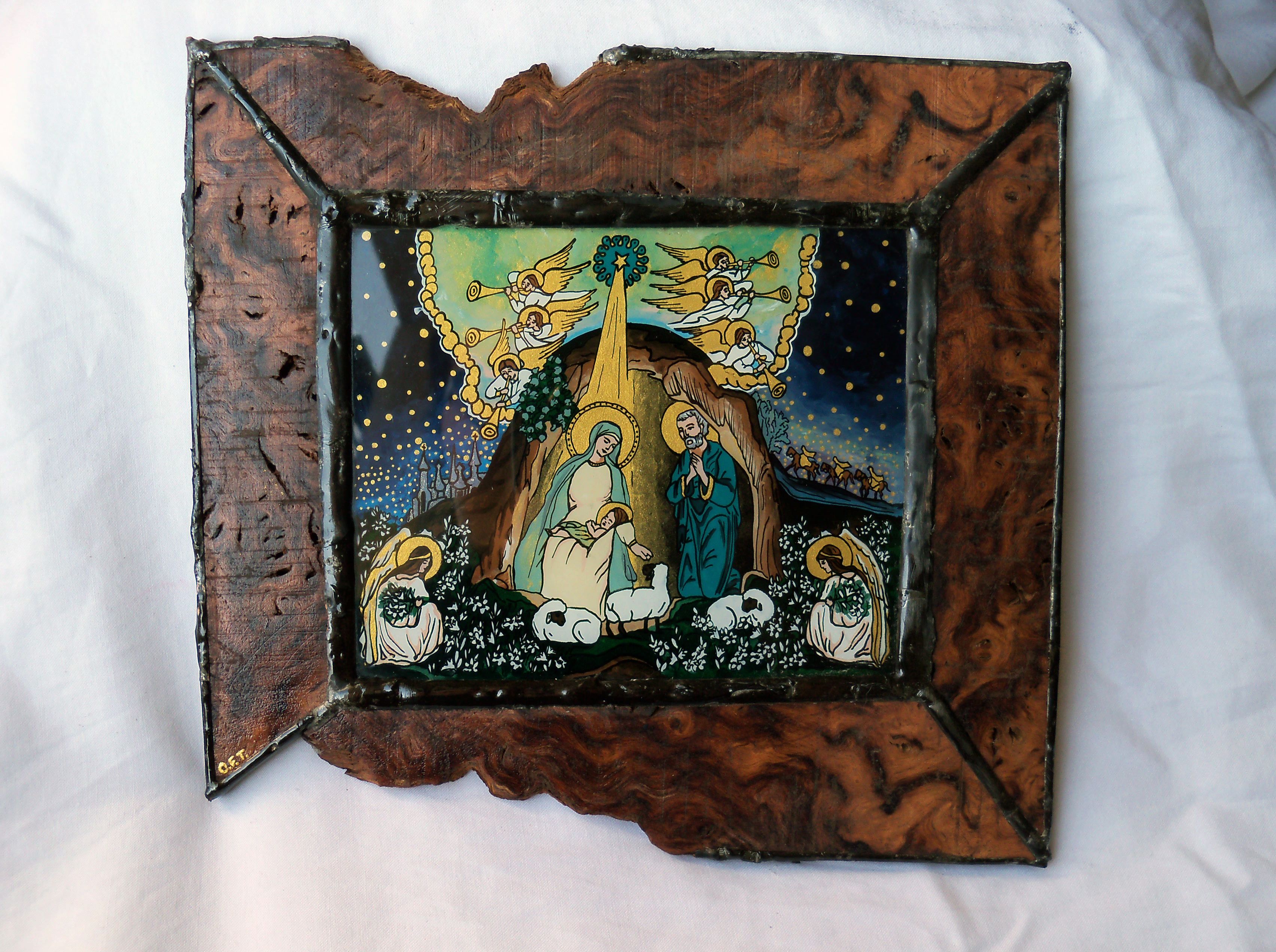 3408x2544 Reverse Painting On Glass Icon And Stained Glass Tiffany Panel