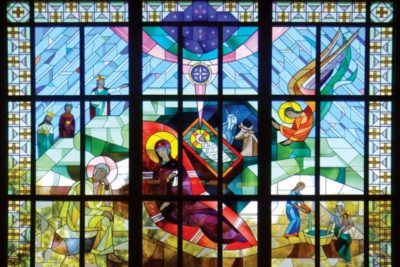 400x267 St Joseph's Stained Glass Icon Of The Nativity Yorkton