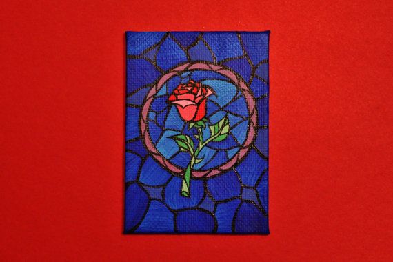 570x380 Beauty And The Beast Rose Stained Glass Icon