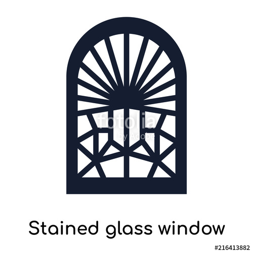 500x500 Stained Glass Window Icons Isolated On White Background Modern