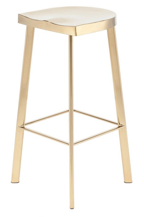 467x700 Nuevo Traditional Polished Gold Stainless Steel Icon Bar Stool