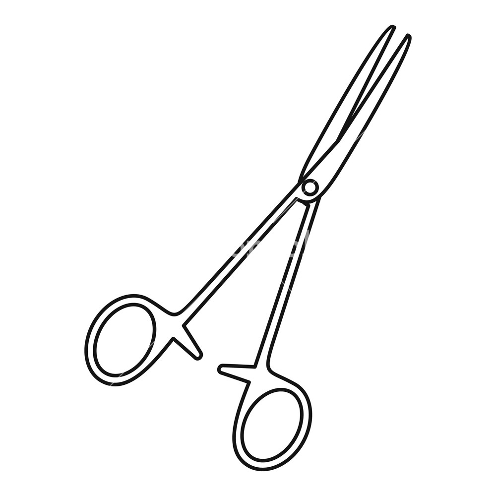 1000x1000 Pair Of Stainless Steel Surgical Forceps Icon Outline