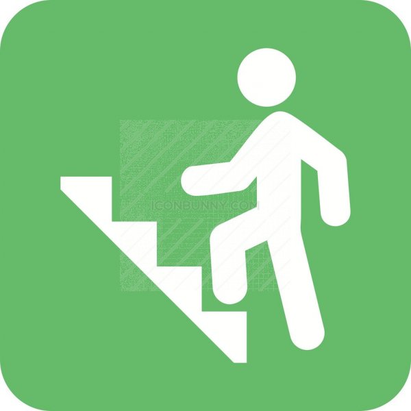 600x600 Climbing Stairs Flat Round Corner Icon