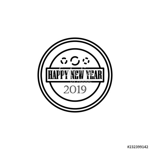 500x500 Happy New Year Stamp Icon Element Of Happy New Year Icon