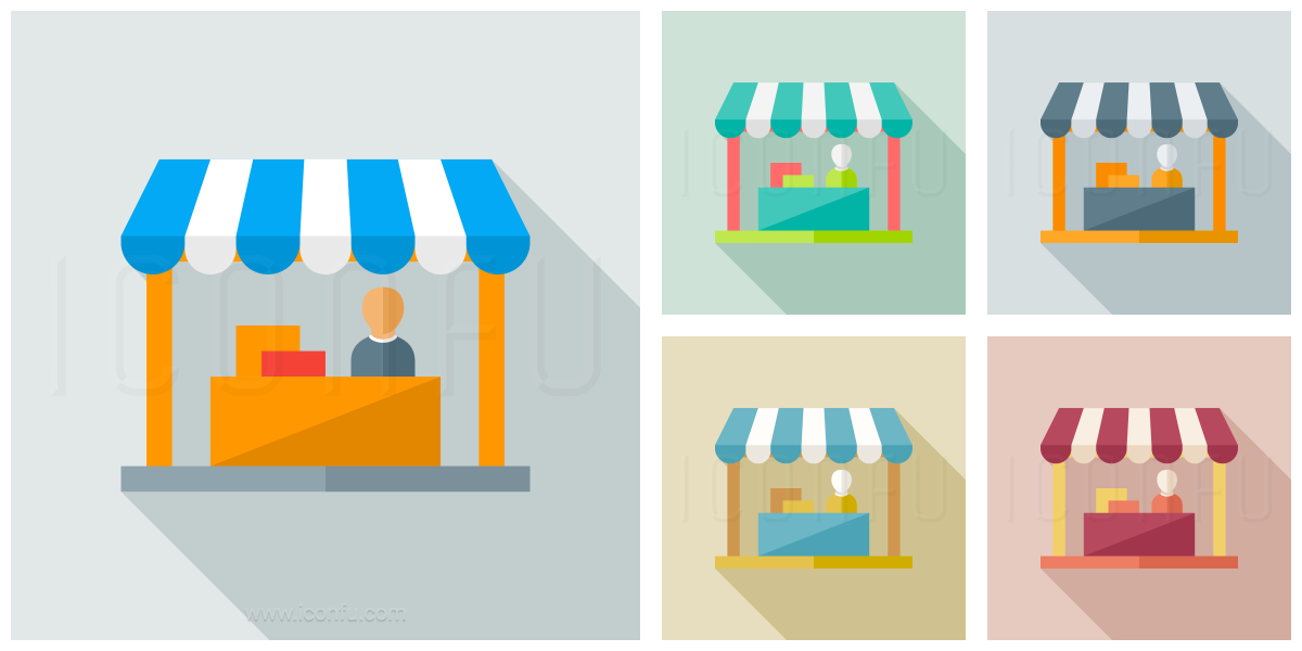 1200x600 Market Stand Icon