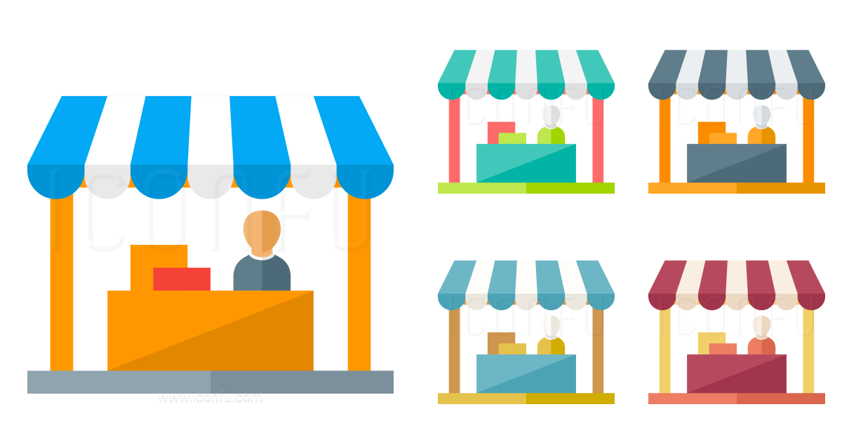 1200x600 Market Stand Icon