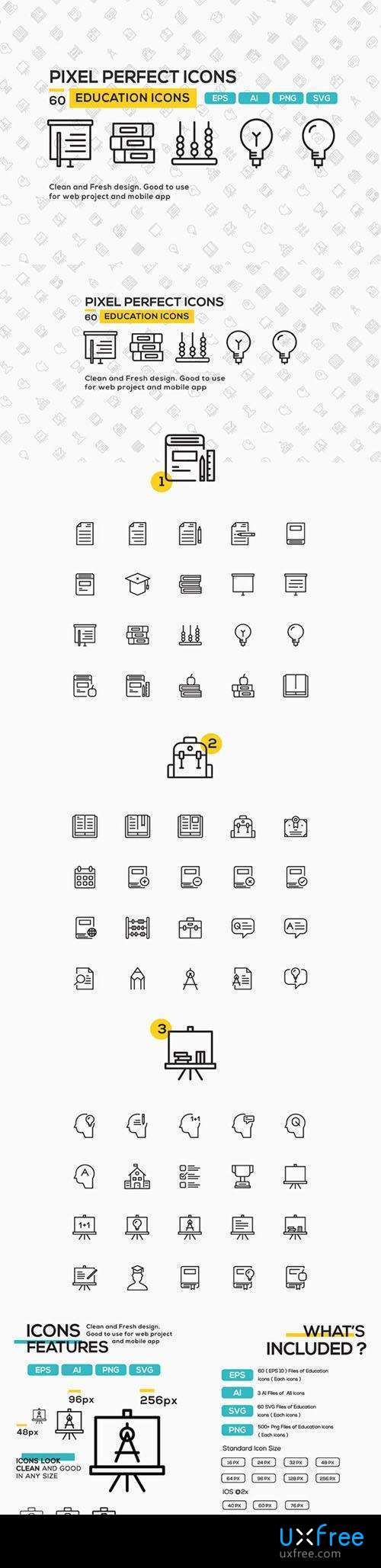 500x2057 Education Icons