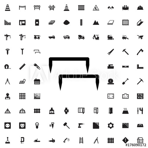 500x500 Staples Icon Set Of Filled Construction Icons