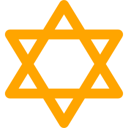 256x256 Free Orange Star Of David Icon