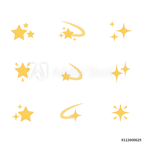 500x500 Set Of Star Icon Vector Isolated On White Background Emoji Vector