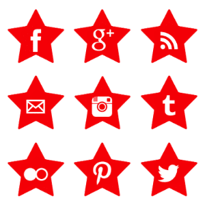 300x300 Free Red Star Social Media Icons